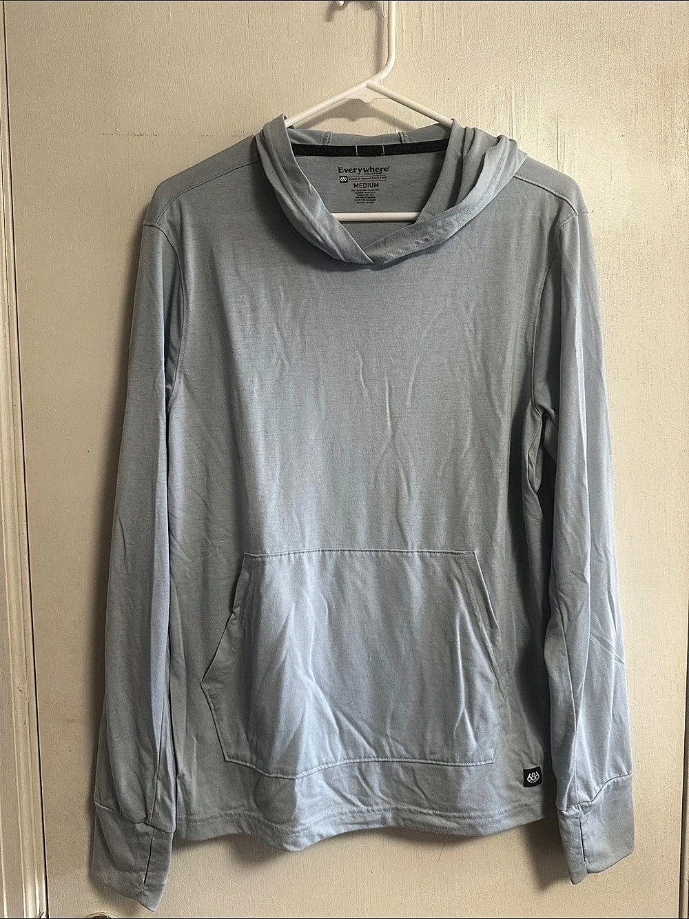 686 Everywhere Long Sleeve Pullover Hoodie in Gray Size Medium Like New